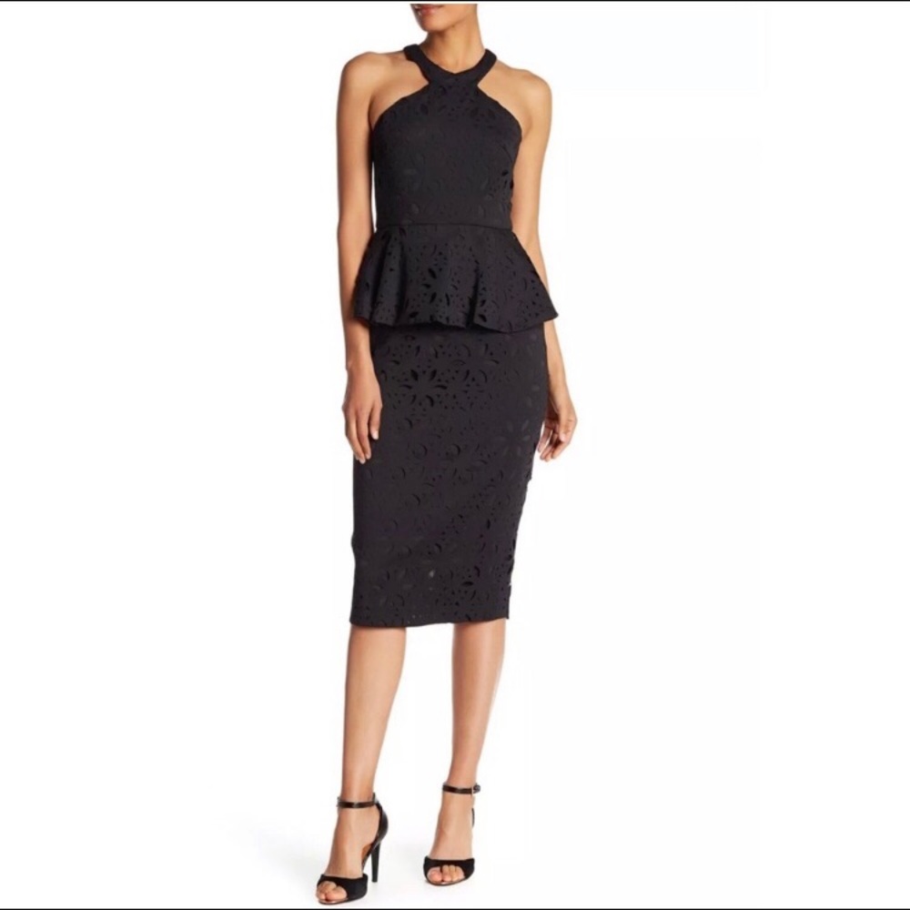 Trina Turk Eyelet Peplum Dress